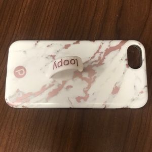 Loopy case I phone 7 rose marble metallic